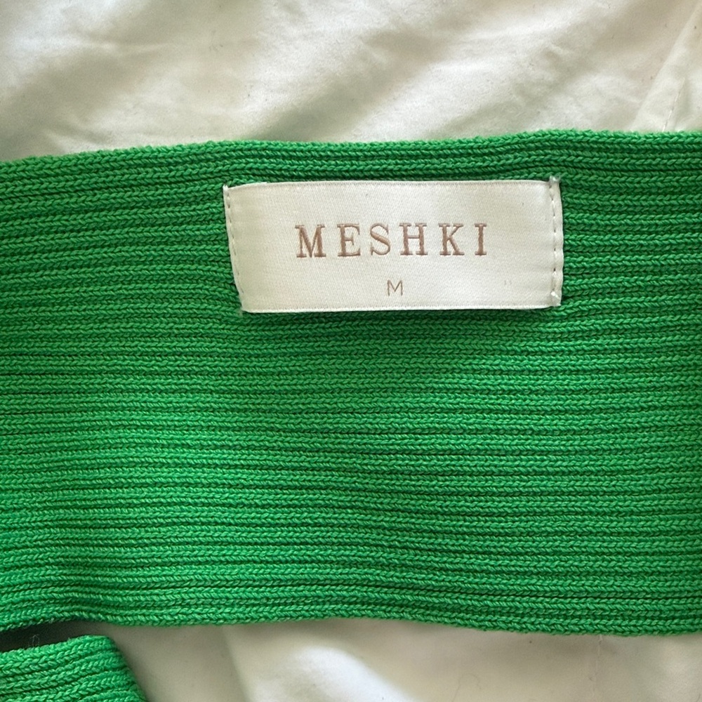 Meshki Green Ribbed Twist Crop Top & Skirt Set - Picture 6 of 7